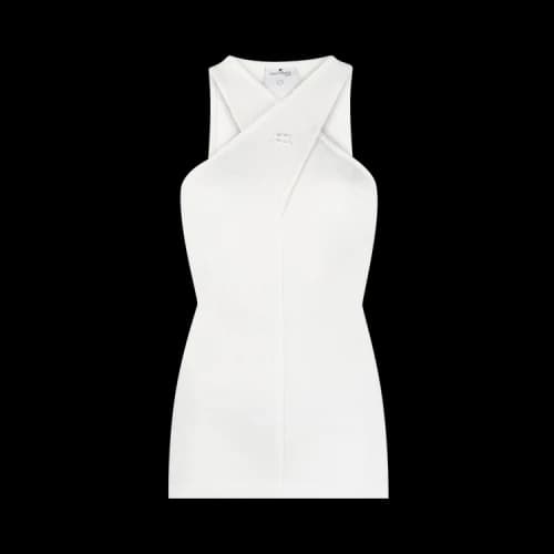 Courrèges Milano Jersey Cross Tank 'White'