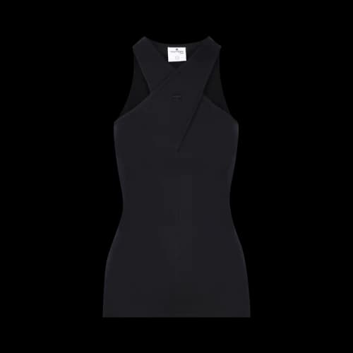 Courrèges Milano Jersey Cross Tank 'Black'