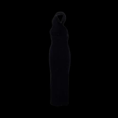 Courrèges Rib Knit Scarf Dress 'Navy'