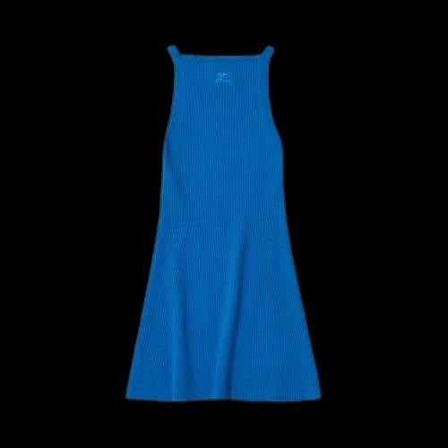 Courrèges Rib Knit Mini Dress 'Bleu'