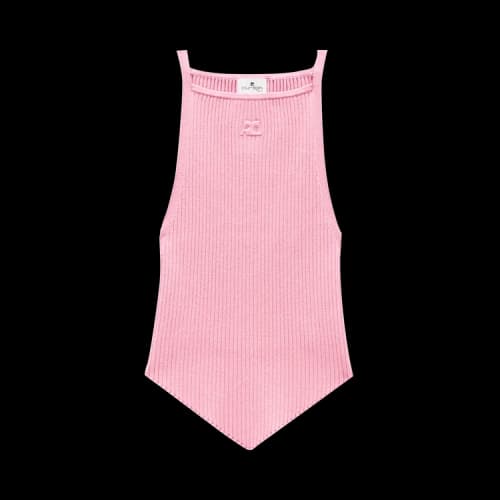Courrèges Rib Knit Pointy Top 'Pink'