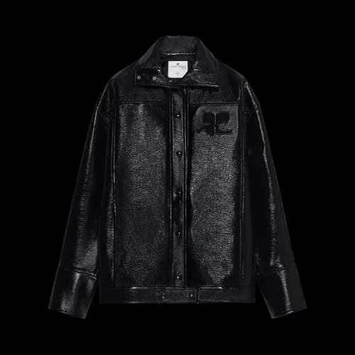 Courrèges Women's Iconic Oversized Vinyl Jacket 'Black'