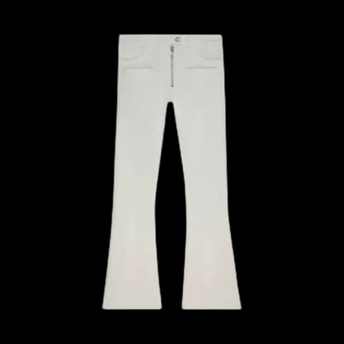 Courrèges Zipper Denim Pants 'White'