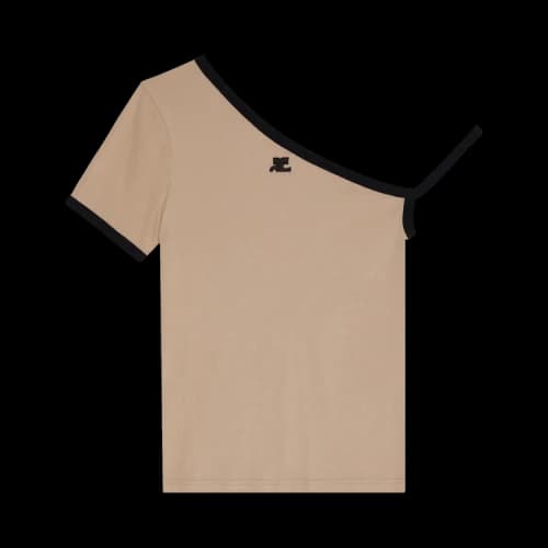 Courrèges Asymmetric Short-Sleeve T-Shirt 'Sand/Black'