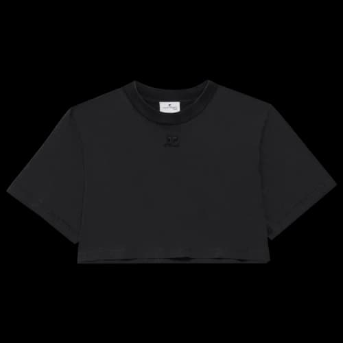 Courrèges Cropped Dry Jerset T-Shirt 'Stone Washed Grey'