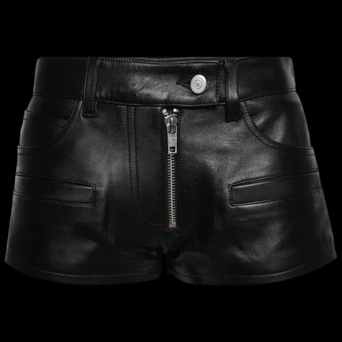 Courrèges Vintage Leather Shorts 'Black'
