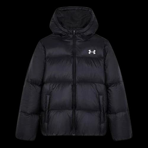 (GS) Under Armour Warm Hooded Short-Length Down Jacket 'White Black'