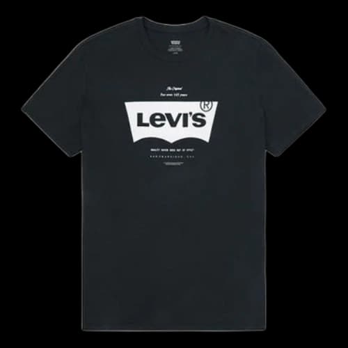 LEVI'S Levis Logo Alphabet Printing Loose Round Neck Short Sleeve Black