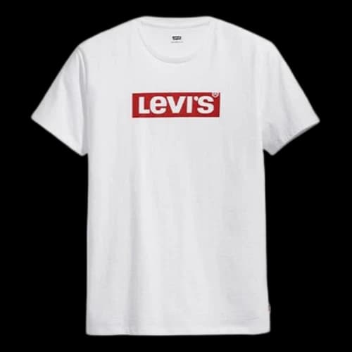 LEVI'S Levis Logo Alphabet Printing Round Neck Loose Short Sleeve White