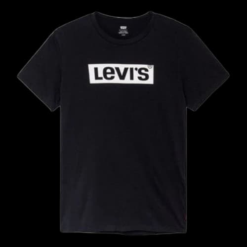 To Be Defined Levis Logo Printing Round Neck Short Sleeve Black T-Shirt