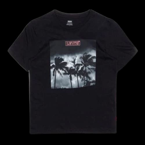 LEVI'S Levis HAILEY AND JADEN Series Casual Round Neck Printing Short Sleeve Black