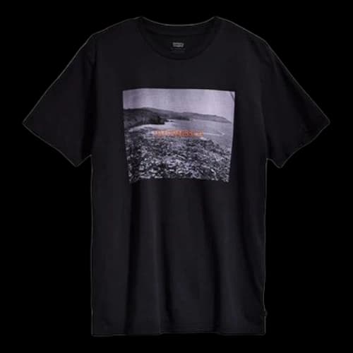 LEVI'S Levis Logo Alphabet Printing Round Neck Loose Short Sleeve Black T-Shirt