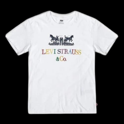 LEVI'S Levis LOGO Embroidered Short Sleeve White
