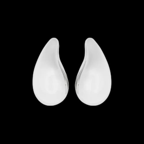 Courrèges Drop Metal Earrings 'Silver'