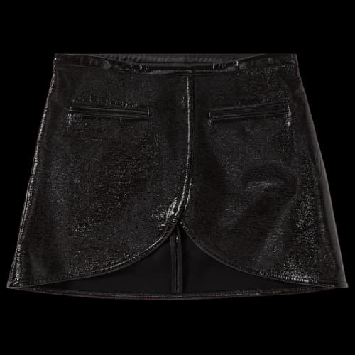 Courrèges Ellipse Vinyl Mini Skirt 'Black'