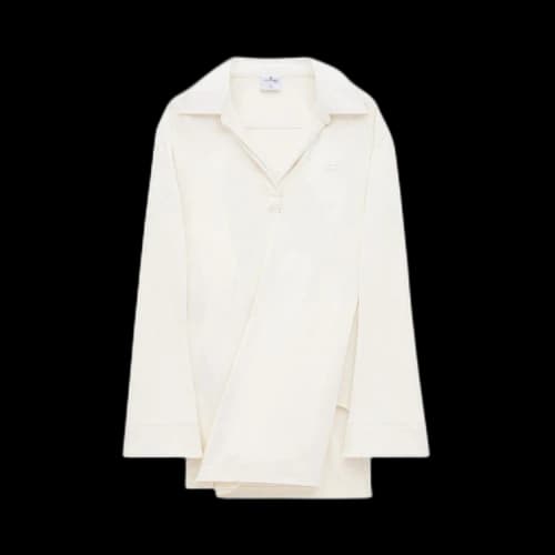 Courrèges Twist Cotton Polo Bodysuit 'Natural'