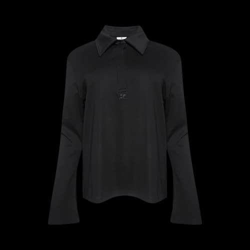 Courrèges Long-Sleeve Polo 'Black'