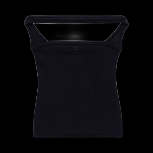 Courrèges Hyperbole 90s Rib Top 'Black'