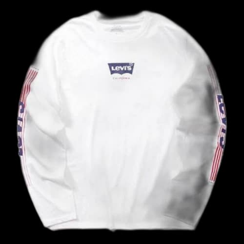 LEVI'S Levis Stripe Alphabet Logo Long Sleeves White