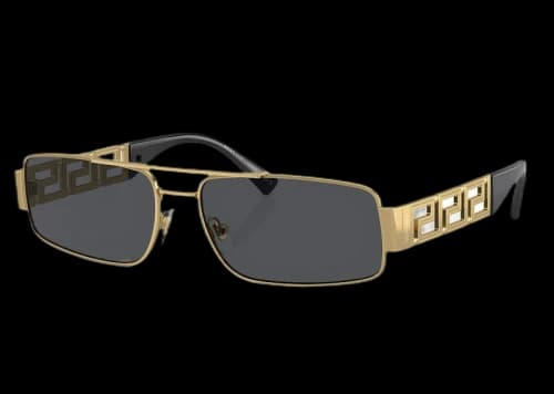 Versace Rectangle Logo Runway Sunglasses Gold (2257)