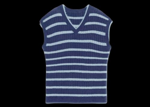 Jacquemus Le Gilet Neve Fluffy Striped Pullover Vest Multi Blue