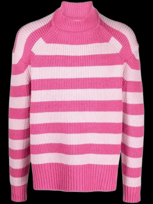Jacquemus La Maille Rayures Ribbed Sweater Pink/White
