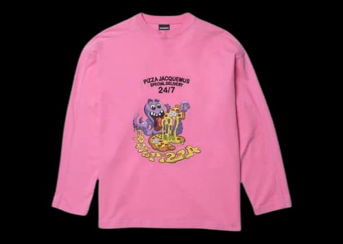 Jacquemus Le T-Shirt Octopizza Oversized Longsleeve T-Shirt Print Octopizza Pink