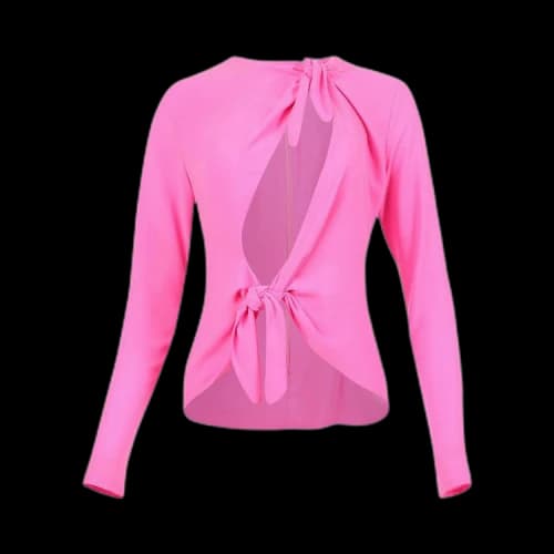 The Attico Zelda Blouse 'Neon Fuchsia'