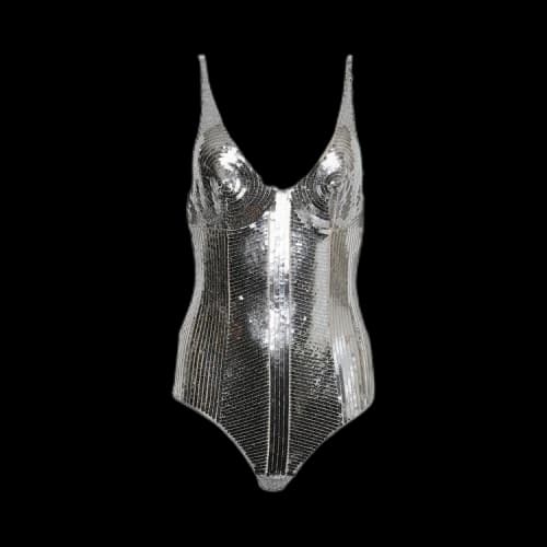 Paco Rabanne Bodysuit 'Silver'
