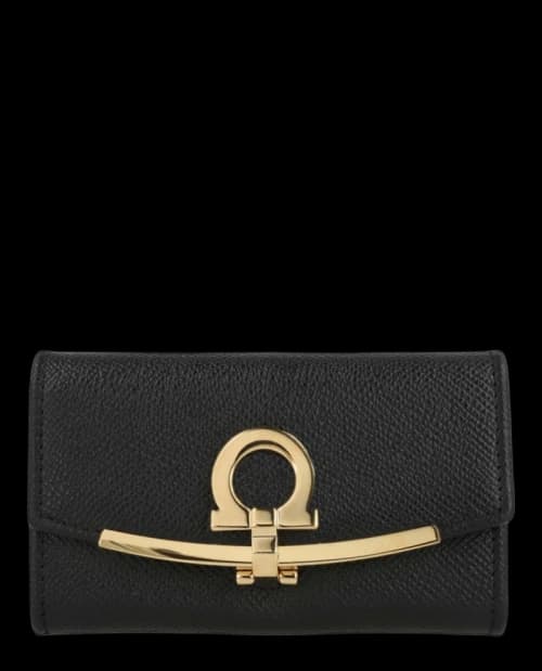 Ferragamo Leather Key Holder Black