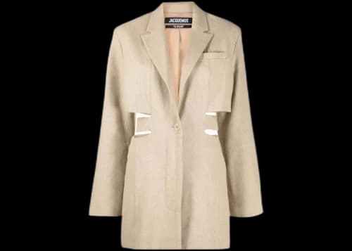 Jacquemus Bari Cut-Out Blazer Dress Beige