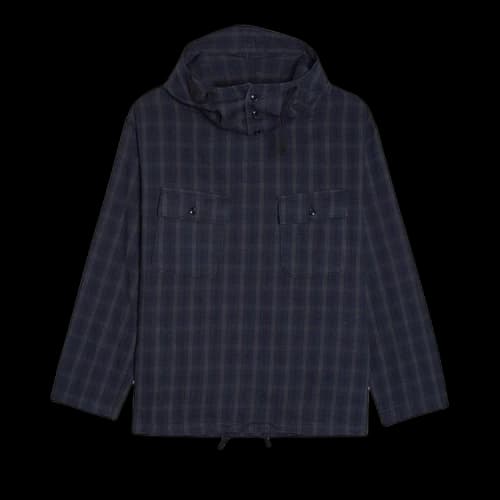 Engineered Garments Cotton Flannel Plaid Cagoule Shirt 'Navy'