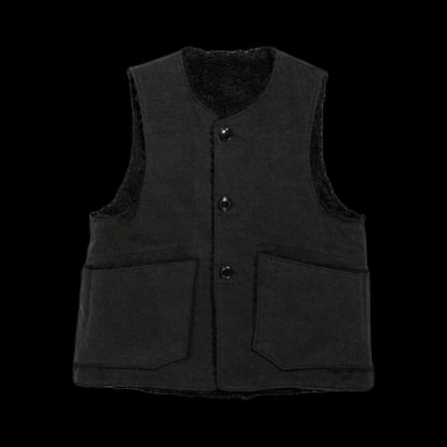 Engineered Garments Polyester Fake Melton Over Vest 'Black'