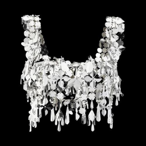 Rabanne Embellished Crop Top 'Silver'