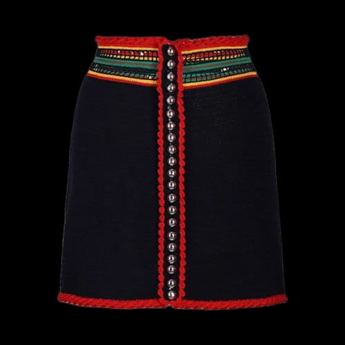 Paco Rabanne Crochet Mini Skirt 'Navy'