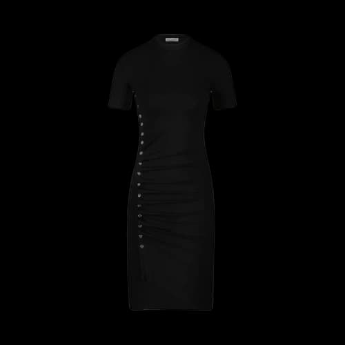 Paco Rabanne Short Pleated Dress 'Black'