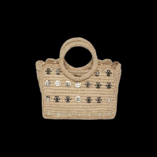 Paco Rabanne Small Tote Bag With Platelets 'Natural'