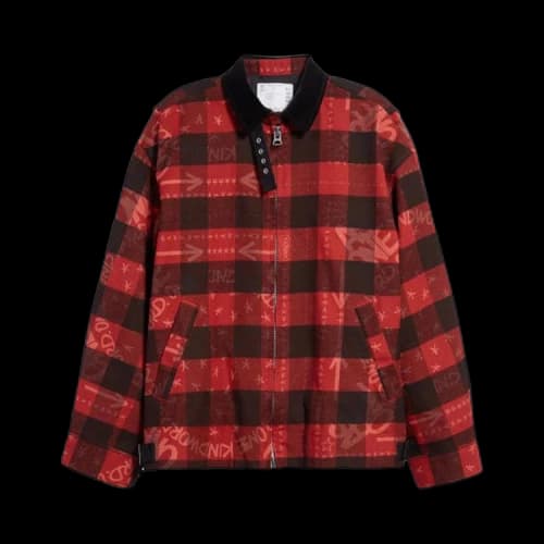 Sacai Eric Haze Buffalo Check Blouson 'Red'