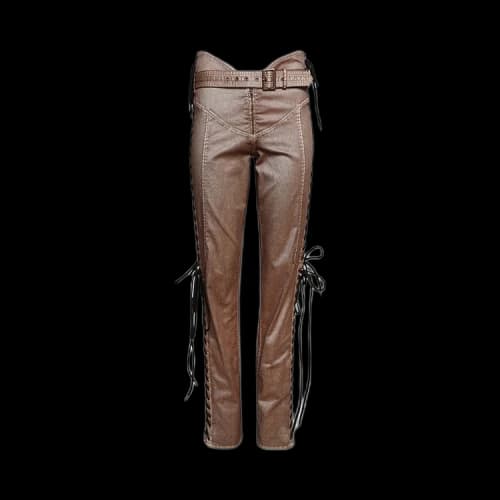 Jean Paul Gaultier x KNWLS Laced Trousers 'Brown/Ecru'