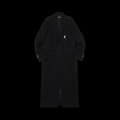 Ann Demeulemeester Lieke Straight Tailored Brushed Wool Coat 'Black'