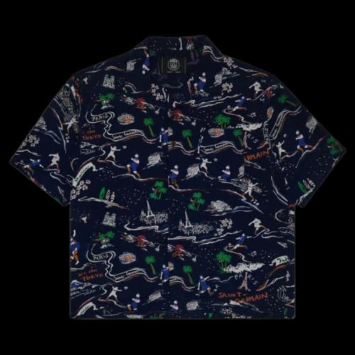 Paris Saint-Germain EDIFICE Japan Aloha Shirt 'Navy'
