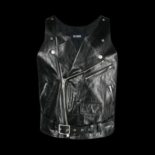 Raf Simons Leather Perfecto Singlet 'Black'