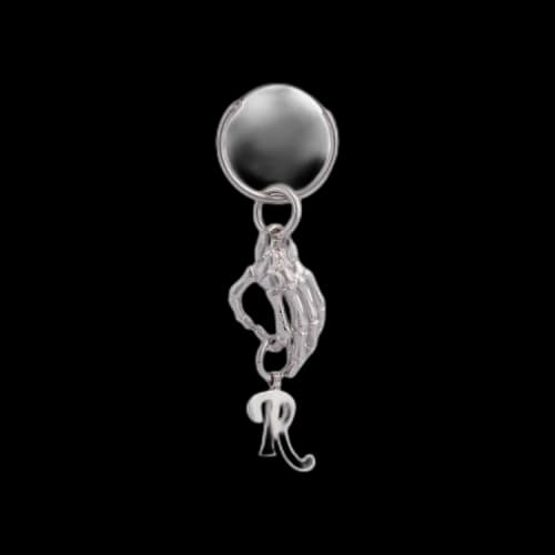 Raf Simons Skeleton Hand Holding R Earring 'Silver'