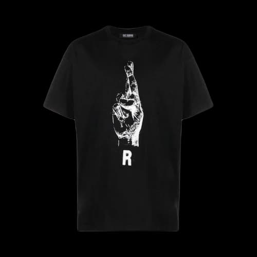 Raf Simons Oversized T-Shirt With Hand Sign Print 'Black'