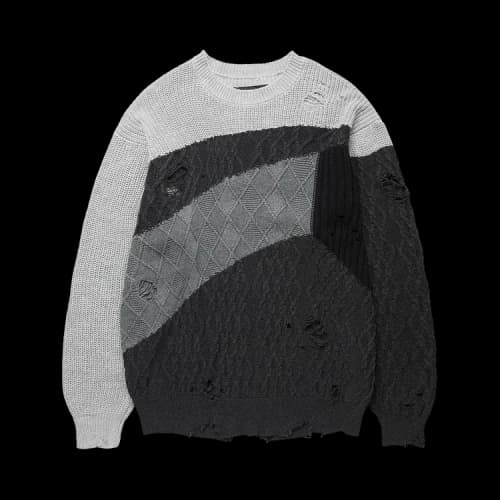 Neighborhood Patchwork Sweater 'Grey'
