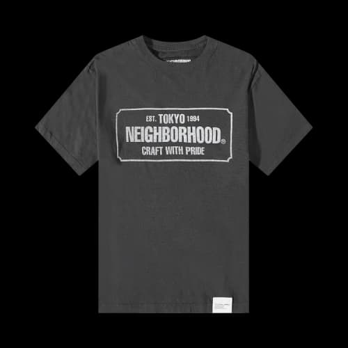 Neighborhood Sulfur Dye Short-Sleeve Crewneck 'Black'