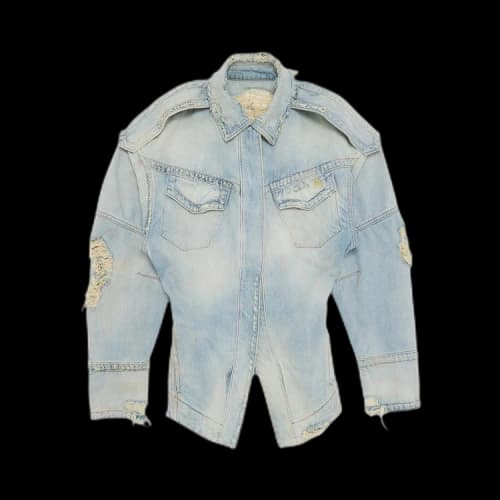 The Attico Pocket Denim Jacket 'Blue'