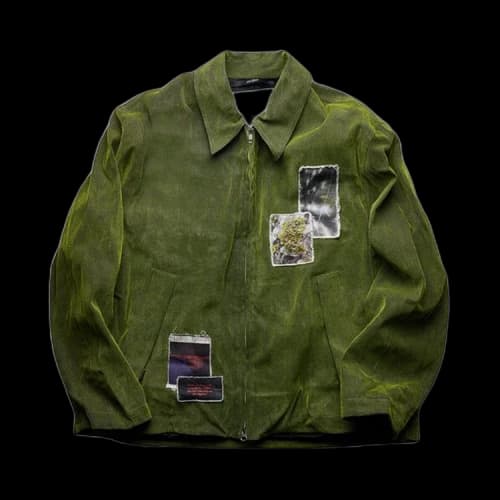 Song for the Mute Pleated Zip Up Jacket 'Lime'