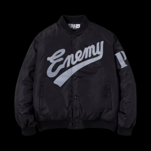 Neighborhood x Public Enemy x Majestic Baseball Jacket 'Black'