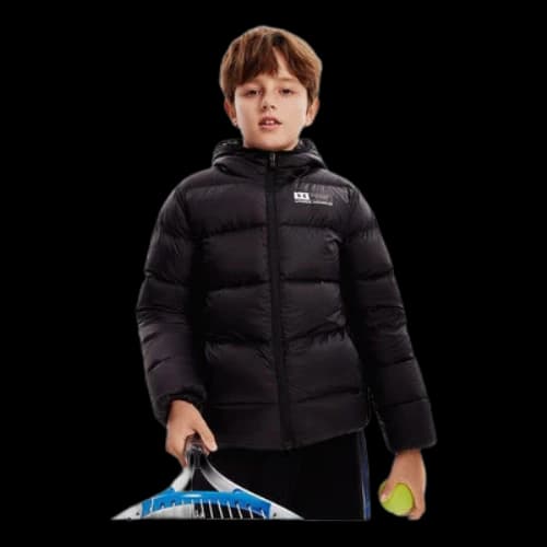 (GS) Under Armour Woven Down Jacket 'Black White'